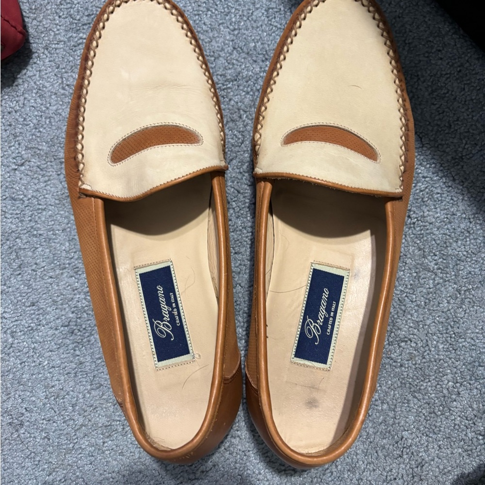 Bragano by Cole Haan Men's Tan and Cream Loafers